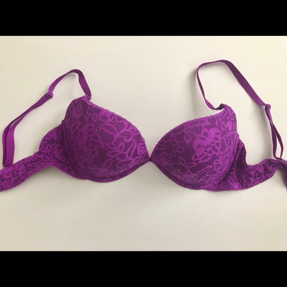 Victoria Secret Purple Lace Push-up Bra Size 36C